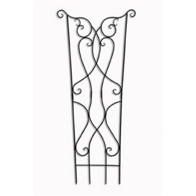 Rococo Black Wrought Iron Fan Garden Trellis