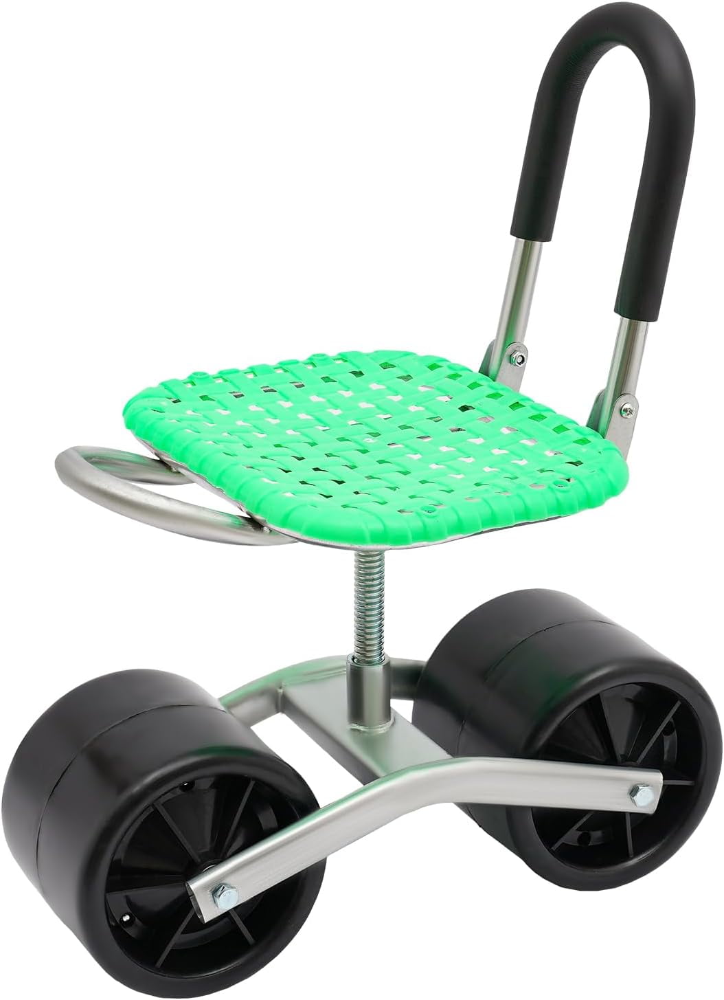 Garden Rolling Stool with 2 Wheels, 360?? Rotating Workseat Adjustable Seat Height and Direction ...