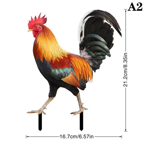 Garden Rooster Statue Chicken Sculpture For Yard Decor Weatherproof Hen Figurine For Patio Backyard Home Outdoor Decoration