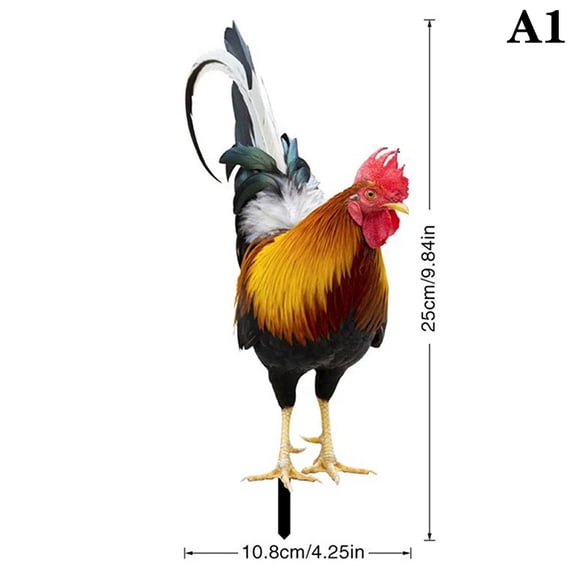 Garden Rooster Statue Chicken Sculpture For Yard Decor Weatherproof Hen Figurine