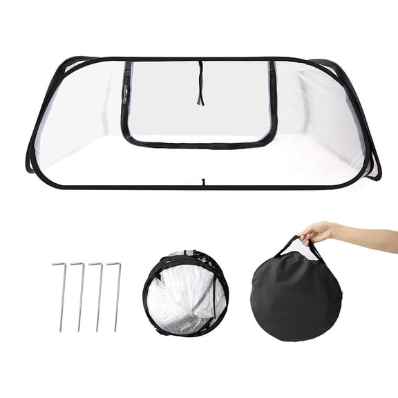 Garden Rows Accelerator Plants Cover-Garden Greenhouse with Roll-up Zipper Door