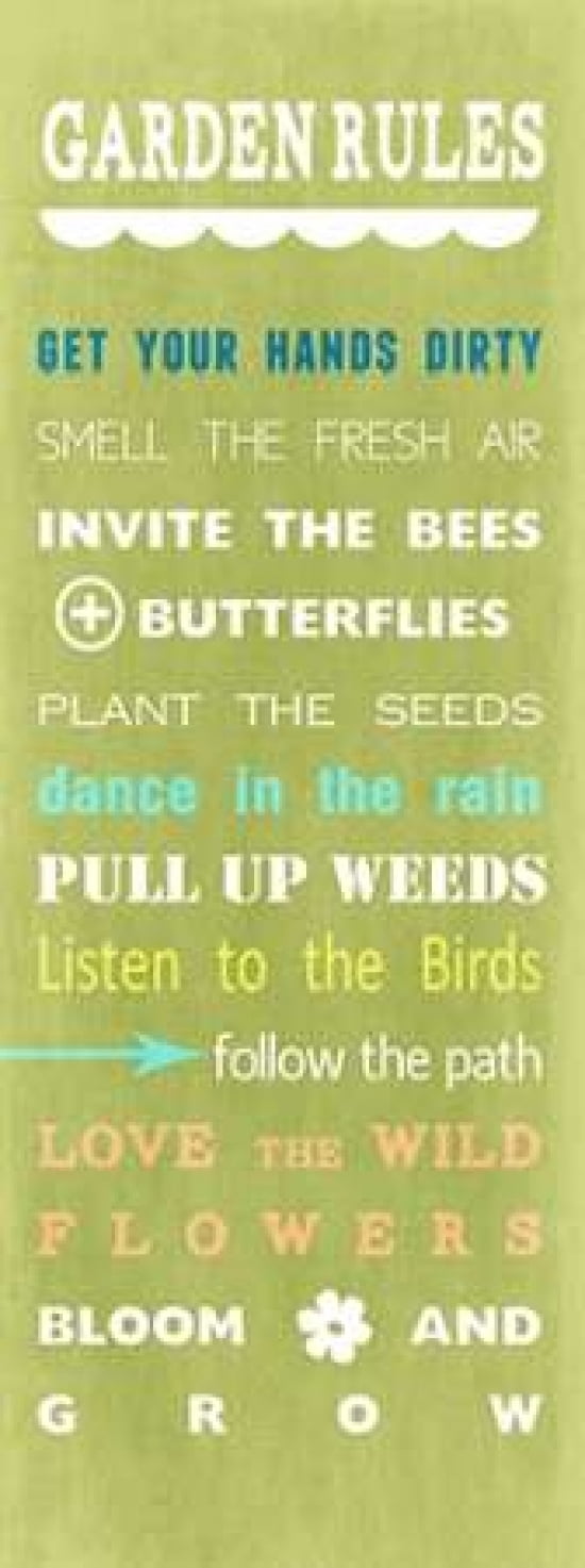 Garden Rules Canvas Art - Linda Woods (24 x 48)
