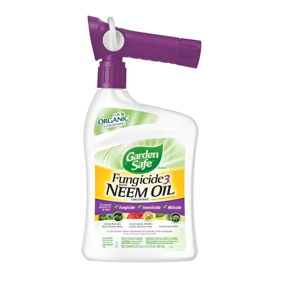 Garden Safe Brand Fungicide3 with Neem Oil Concentrate, 28 Fl Oz