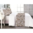 thumbnail image 1 of Garden Scene Bed Runner Set, Botanical Theme Hibiscus Flowers With Leaves Pattern Jungle Boho, Decorative Bedding Scarf & 2 Pillow Shams for Hotels Homes, Queen, Green Brown White Coral, by Ambesonne, 1 of 3