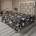 thumbnail image 1 of Ambesonne Garden Scene Flat Bedding Sheet Soft Top Sheet, Floral Vintage Romance, King, Charcoal Grey and Burgundy, 1 of 1