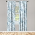 thumbnail image 1 of Garden Scene Window Curtains, Modern Boho Design Line Art Rose Flowers Vintage Print on Grunge Back, Lightweight Decor 2-Panel Set with Rod Pocket, Pair of - 28"x63", Sea Blue Soft Blue, by Ambesonne, 1 of 3