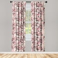 thumbnail image 1 of Garden Scene Window Curtains, Simple Floral Boho Pattern with Leafy Ornaments Dreamy Colors Print, Lightweight Decor 2-Panel Set with Rod Pocket, Pair of - 28"x84", Pale Pink Dark Coral, by Ambesonne, 1 of 3