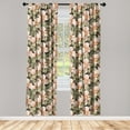 thumbnail image 1 of Garden Scene Window Curtains, Springtime Floral Design With Leaves Greenery on Darkened Backdrop, Lightweight Decor 2-Panel Set with Rod Pocket, Pair of - 28"x95", Pale Olive Green Blush, by Ambesonne, 1 of 1