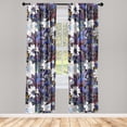thumbnail image 1 of Garden Scene Window Curtains, Watercolor Design Bud Stem Pattern on Muted Colors Jumble Back, Lightweight Decor 2-Panel Set with Rod Pocket, Pair of - 28"x95", Indigo Dark Indigo Ivory, by Ambesonne, 1 of 3