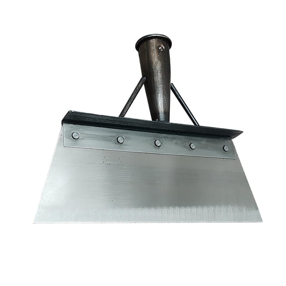 Garden Scraper Tool with Wood Handle - Heavy Duty Steel Flat Head Shovel for Weed Removal, Moss Cleaning, Ice Scraping, Sticker Removal - Multi Purpose Outdoor Yard Maintenance Tool