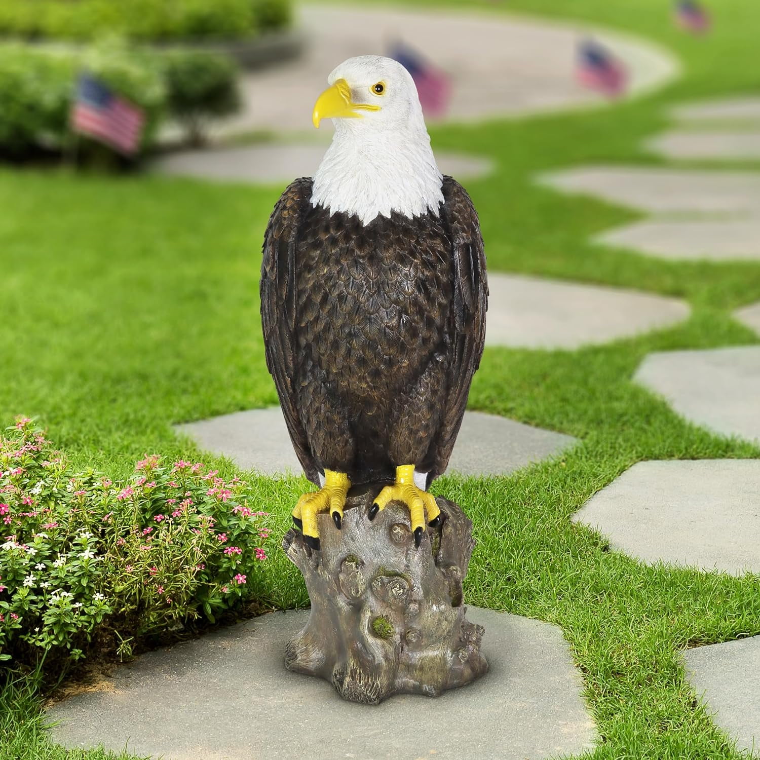 Garden Sculpture, Bald Eagle Garden Statue, Outdoor Decoration for Lawn