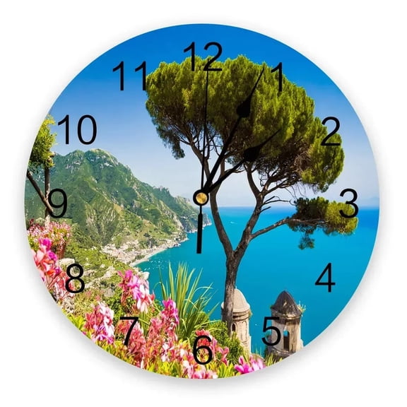 Garden Sea Wall Clocks Brief Design Silent Home Cafe Office Wall Decor Clocks for Kitchen Wall Art Large Wall Clocks 25cm(12 Inch)
