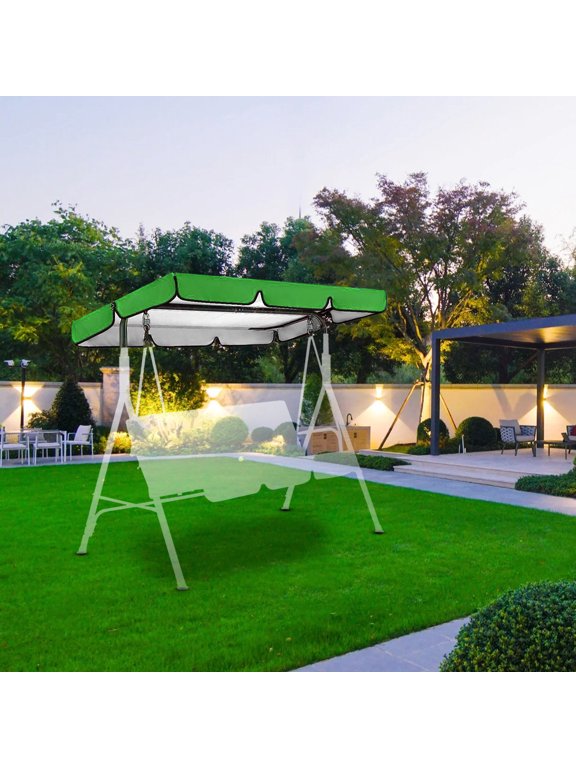 Garden Seat Replacement Cover, Usupdd Heavy Duty Polyester Top Cover for 2-Seater, Outdoor Patio Chair Canopy for Swing Bench with Easy Hook & Loop Installation, Green