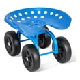 thumbnail image 1 of Garden Seat with Wheels, Heavy-Duty Utility Stool Cart with Adjustable 11"-16" Height & 360° Rotatable, Rolling Garden Cart with Seat for Lawn Planting, Yard Work, Patio Gardening (Blue), 1 of 6