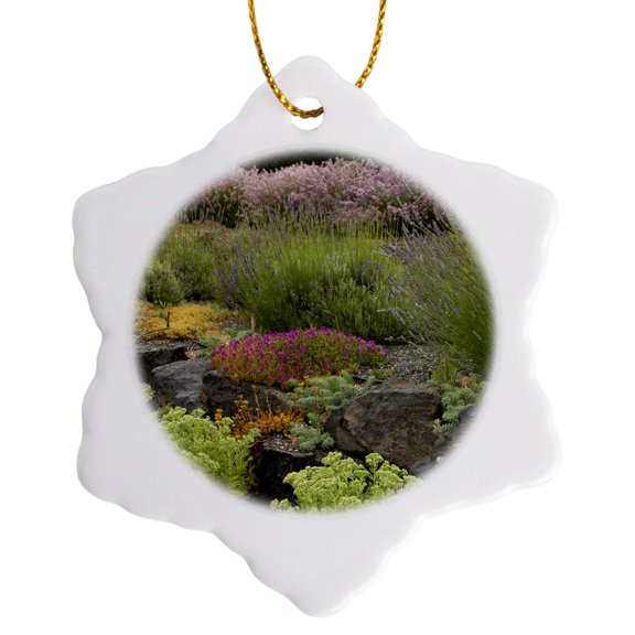 3drose, Garden, Sequim, Washington, Usa - Us48 Jme0568 - John and Lisa Merrill, 3 inch Snowflake Porcelain Ornament