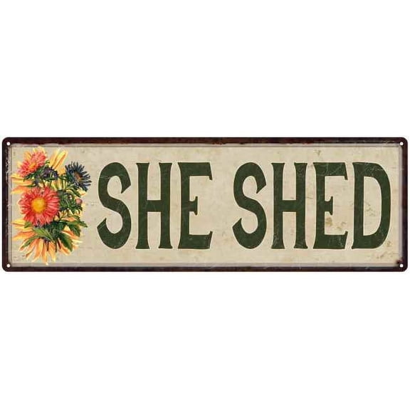 Garden She Shed Patio Vintage She Cave Diva Den 8x24 Metal Sign 108240016015
