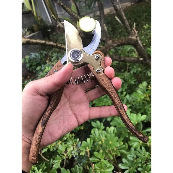 Garden Shears, Japanese Floral branch cutters, Snips for Gardening, Flower scissors Florist clippers, Hand Held Pruners for Gardening Heavy Duty, Pruning shears for garden (Wood grain)