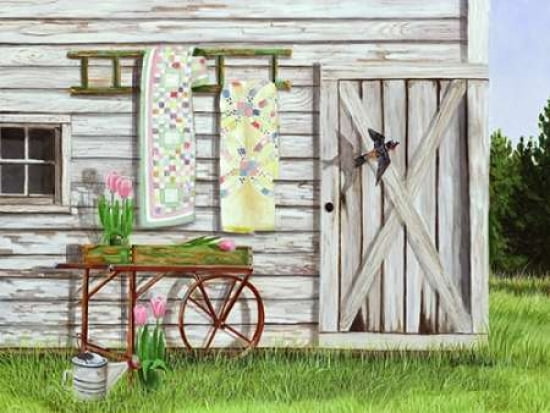 Garden Shed and Swallow Canvas Art - Julie Peterson (22 x 28)