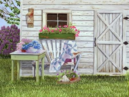 Garden Shed and Wren Canvas Art - Julie Peterson (22 x 28)