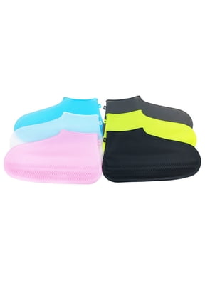 Rain Shoes Protectors Unisex Waterproof Shoe Covers Black 1 Pair Silicone for Running