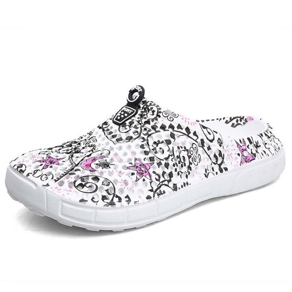 Garden Shoes Clogs for Women Summer EVA Mules Sandals Quick Drying Slippers Walking Lightweight Rain Beach Summer Pool Beach Water Shoes Girl Nurses Work Shoes Grey Star 41