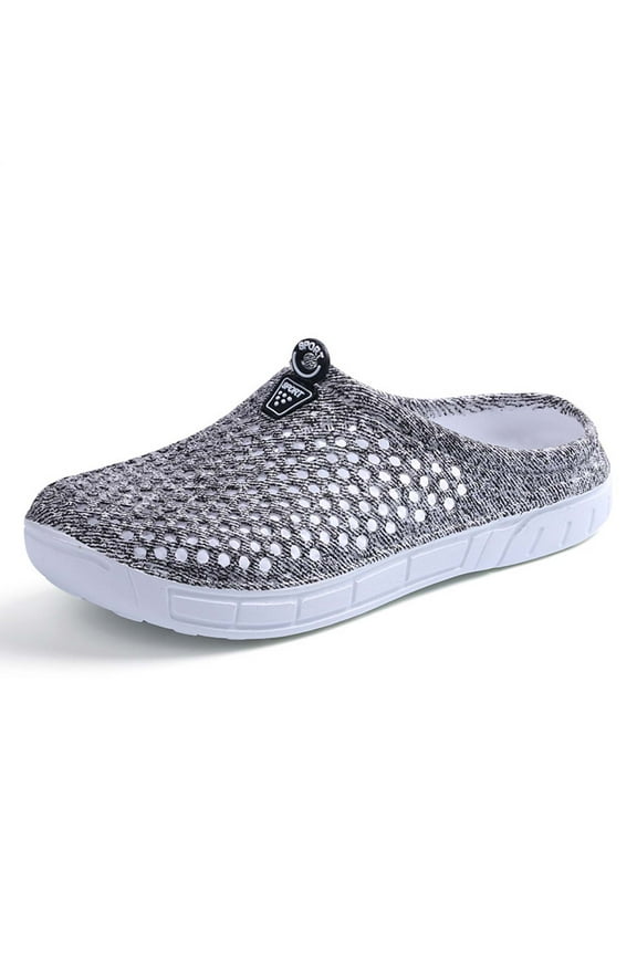 Garden Shoes Clogs for Women Summer EVA Mules Sandals Quick Drying Slippers Walking Lightweight Rain Beach Summer Pool Beach Water Shoes Girl Nurses Work Shoes Grey Mesh Pattern 42