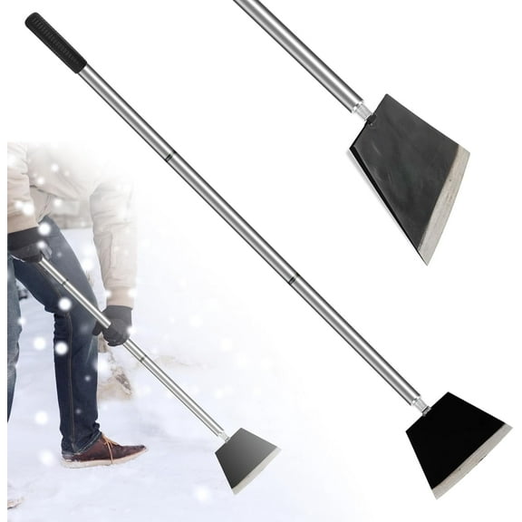 Garden Shovel, Floor Cleaning Scraper Tool, Snow Shovel Ice Scraper, 47 inch Weed Removal Tool with 3 Sections Long Handle for Moss,Sidewalks, Driveway Yard Working - Heavy Duty