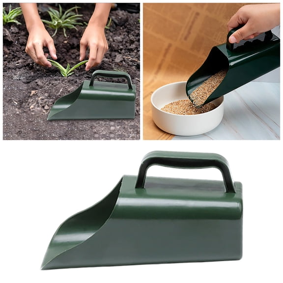 Garden Shovel With Handle Handy Garden Scoop Multi Function Gardening Spoon For Soil Compost Planting(Green-22X8X8Cm)