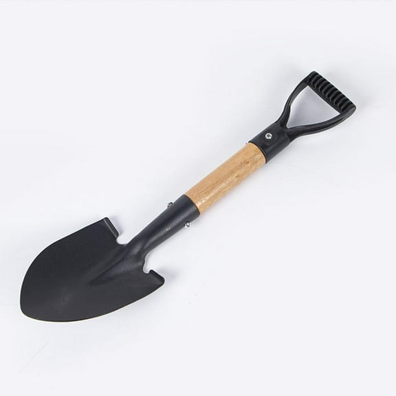 LUVCLS Small Wood Handle Stainless Steel Trowel (14.2 in) - Heavy Duty Mini Gardening Shovel for Planting, Digging & Soil Loosening