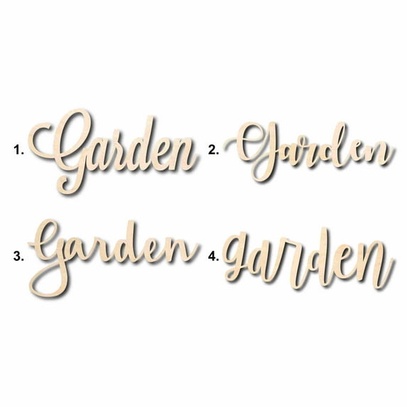 Garden Sign Unfinished Wood Cutout Home Decor DIY Option 3- 18" Wide / 1/4"