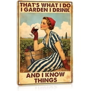 Garden Signs for Outside Wall Decor Funny Metal Signs Vintage Garden Decor for Gardener Gardening Sign Cottage Core Room Decor 8x12 Inches