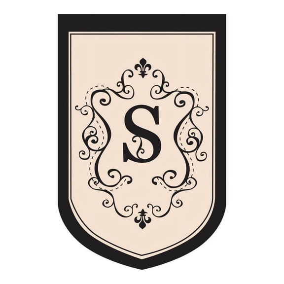 Garden Size Applique Flag, Monogram "S", 12.5x18 Inches