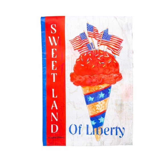 Garden Size Sublimation Printed Flag, EverNote Sweet Land of Liberty, 12.5X1X18 Inches