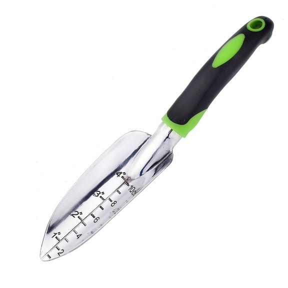 Ergonomic Aluminum Alloy Garden Trowel - Non-Slip Soft Grip for Planting, Transplanting, Weeding - Gardening Gift (Green)