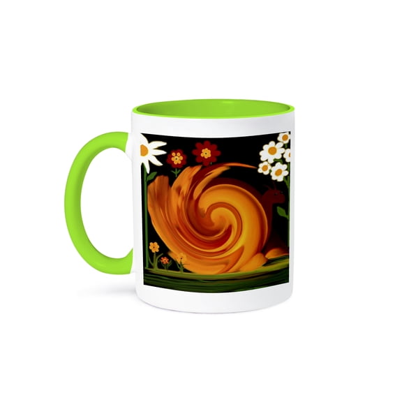 Garden Snail Mug 11oz Two-Tone Green