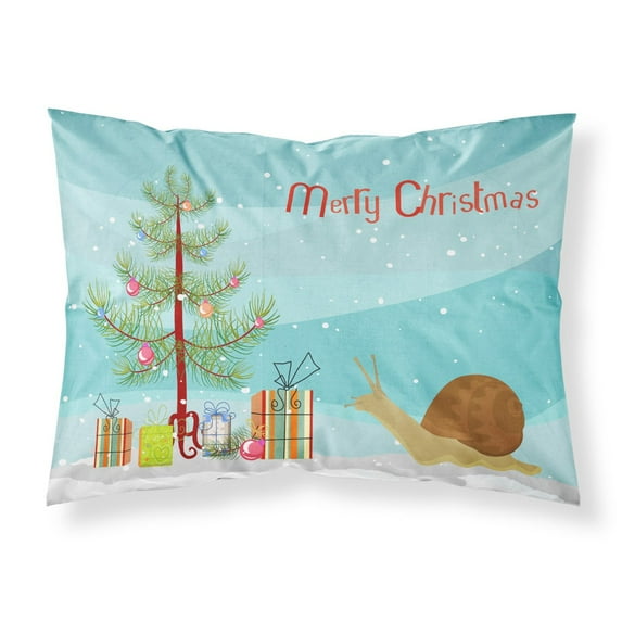 Garden Snail Merry Christmas Fabric Standard Pillowcase CK4539PILLOWCASE