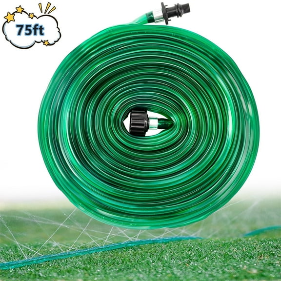 Henotian Garden Soaker Hose 75ft for Backyard: 1/2" Watering Sprinkler - Efficient Irrigation Tubing for Outdoor Lawn Patio Farm