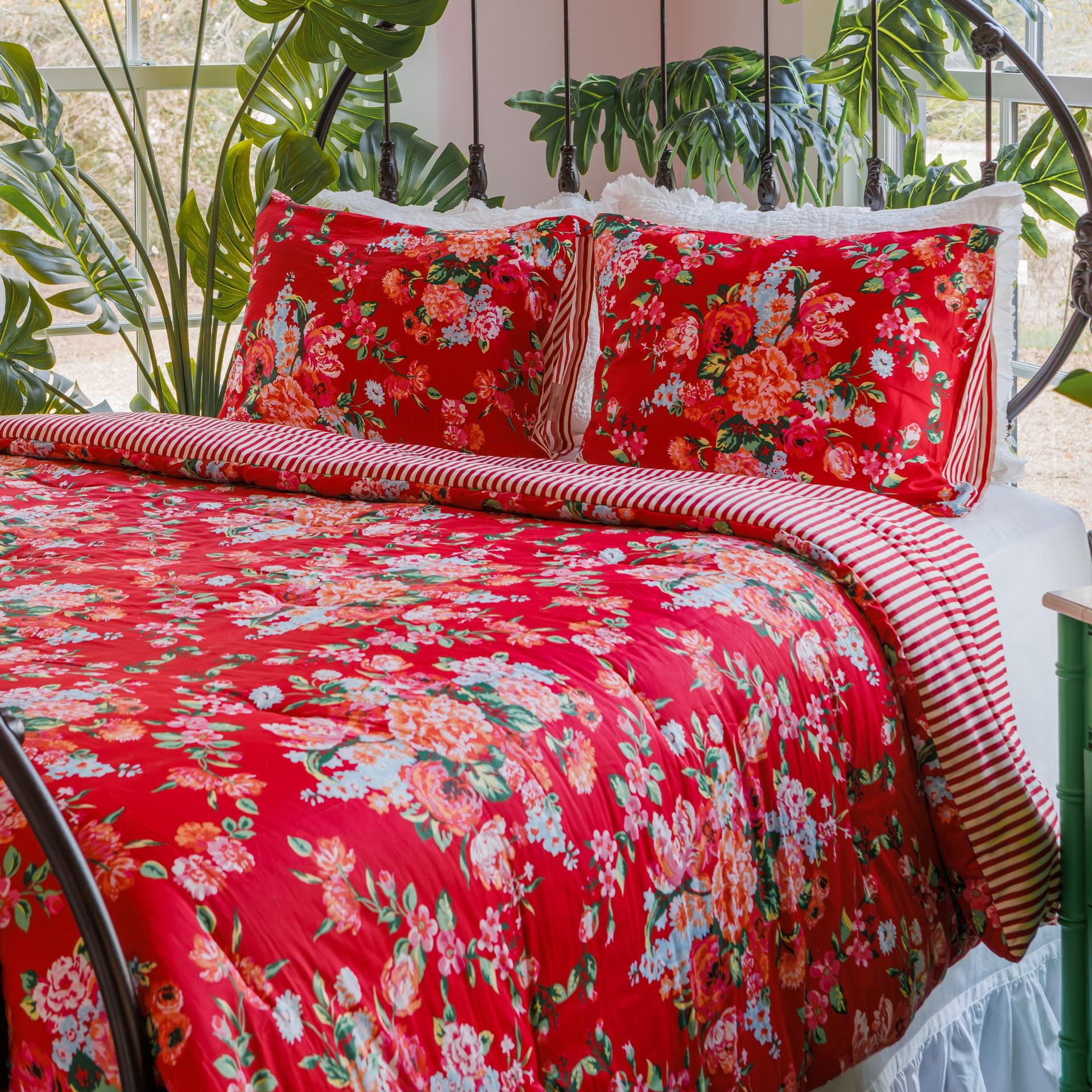 Garden Society 3-Piece Floral Reversible Comforter Set - King, All Ages