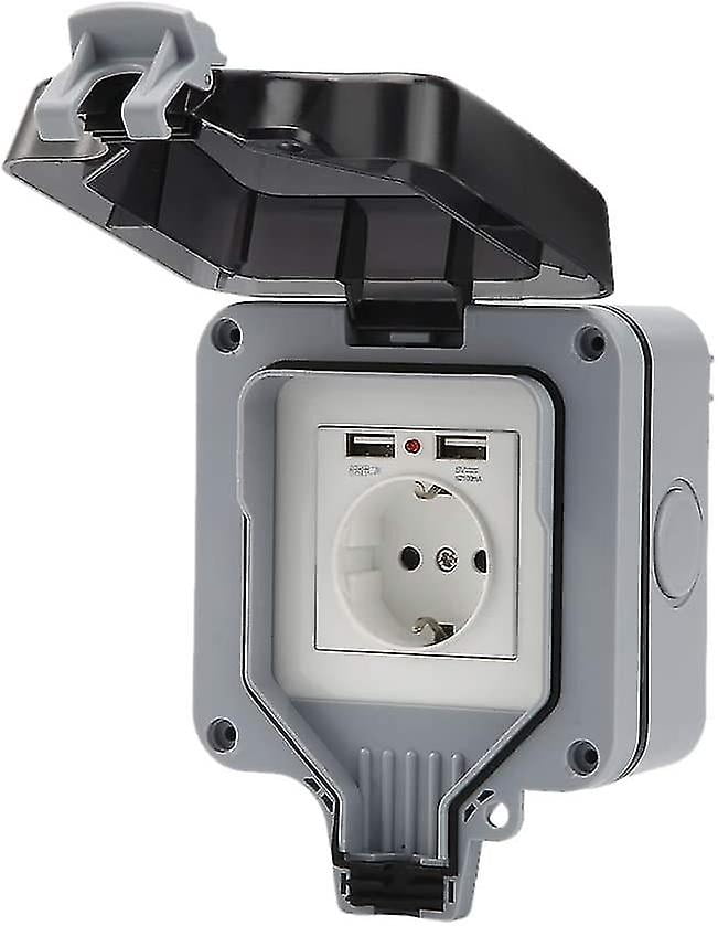 Garden Sockets Outdoor Socket Ip66 Weatherproof Usb Socket Socket Wall-mounted Gift