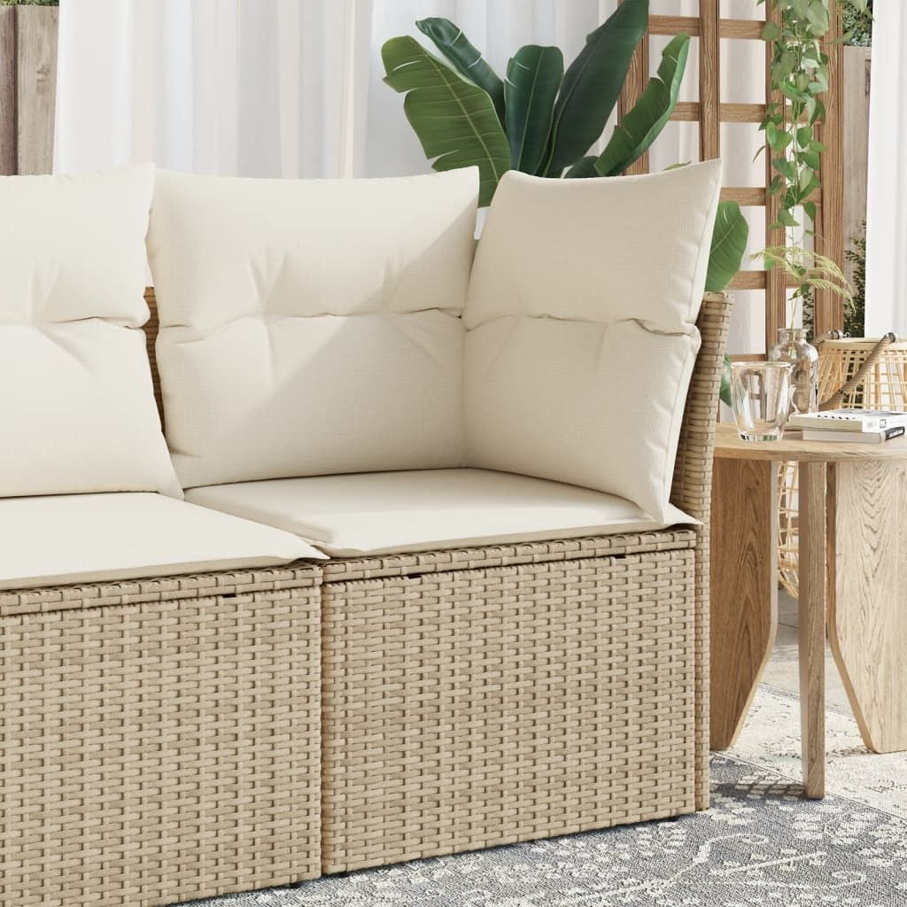Garden Sofa Beige Rattan, Powder-Coated Steel, Polyester - Walmart.com