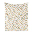 thumbnail image 1 of Garden Soft Flannel Fleece Throw Blanket, Floral Field Amaryllis Daffodil Blossom Romantic Design, Cozy Plush for Indoor and Outdoor Use, 70" x 90", Almond Green Green, by Ambesonne, 1 of 6