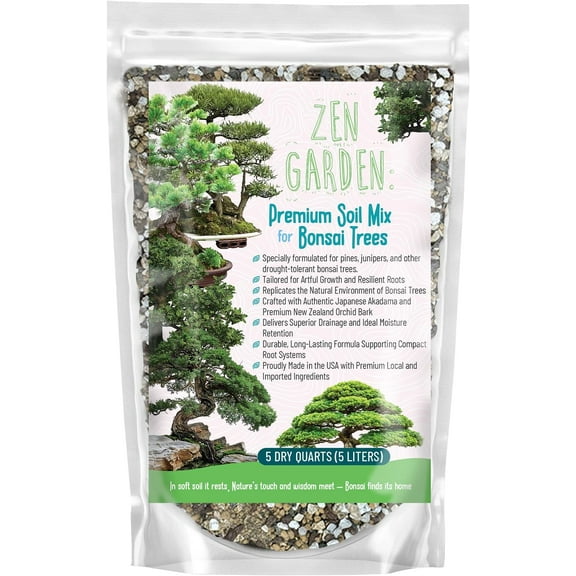Garden Soil Mix – Fast-Draining & Organic for Junipers, Pines, and Drought-Tolerant Trees – Handcrafted in The with Japanese Akadama & Pumice (5 quarts)