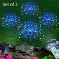 thumbnail image 1 of Garden Solar Firework Lights, Happon 3 Set 4 Pack Solar Lamps Waterproof with Remote, 120 LED Twinkling Landscape Outdoor Christmas Decor for Home Pathway Backyard Lawn - Colorful, 1 of 6