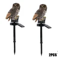 thumbnail image 1 of Garden Solar Light Outdoor Decor Resin Owl Solar LED Light with Stake Animal Waterproof Light for Flower Fence Lawn Decoration (Owl brown 2pcs), 1 of 7