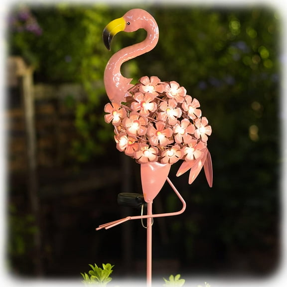 Garden Solar Lights, Flamingo Pathway Outdoor Stake Metal Lights, Waterproof Warm White LED for Lawn,Patio, Courtyard, Mothers Day Gifts for Mom Grandma