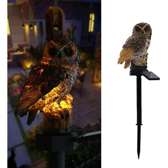 Garden Solar Lights Outdoor Decorative Resin Owl Solar LED Lights with Stake for Garden Lawn Pathway Yard Decortions