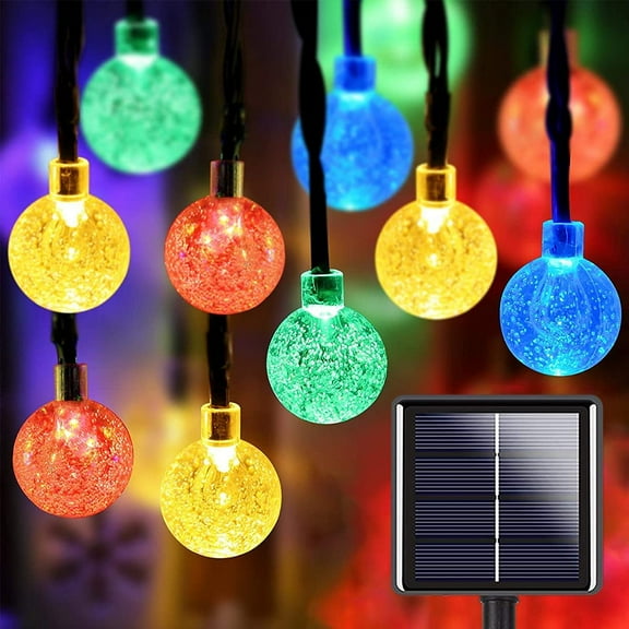 Garden Solar String Lights 100 LEDs 40ft 8 Modes Waterproof Crystal Globe Balls Lighting for Outdoor Patio Lawn Garden Yard Decoration Wedding Holiday Home Party Wedding Christmas Decor Multicolor