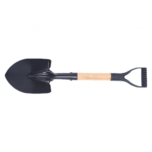 Garden Spade Shovel, Heavy Duty Steel Digging Tool, Reinforced Blade for Lawn Edging, Black