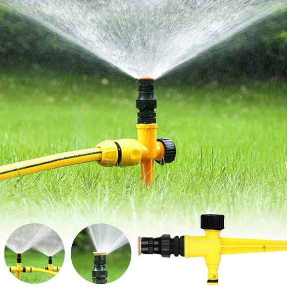 Garden Sprinkler 360 Rotating Ground Insert, Automatic Adjustable Water Sprinkler with 3-Pattern Spray for Lawn, Patio, and Flower Bed Irrigation