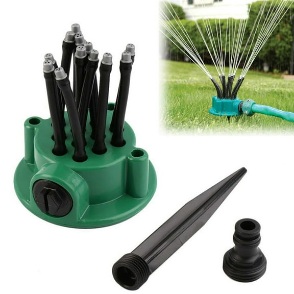 Garden Sprinkler with Flexible Noodle Head | Adjustable Watering Pattern for Lawns & Flowerbeds | 20-Foot Coverage | Includes Ground Stake | Water Conservation Sprayer